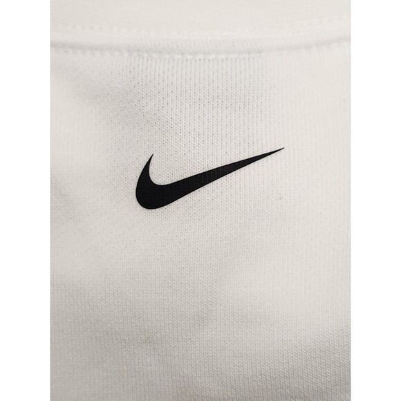 Nike Sweatshirt Men's L White Dri-Fit "Just Do It" Arm Spell Out Crew Pockets - Picture 5 of 8